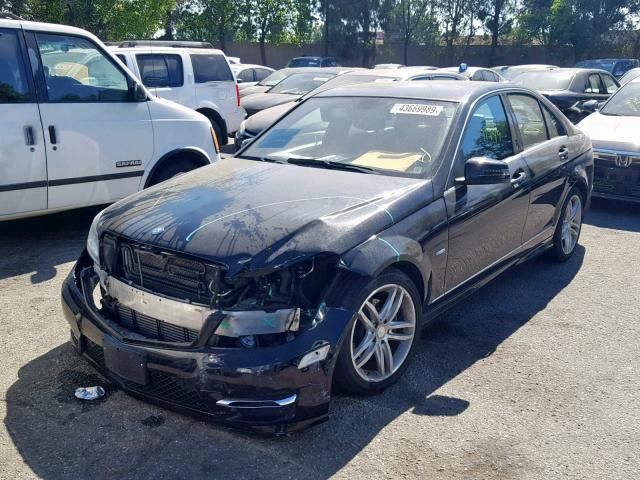 WDDGF4HB8CA615281 - 2012 MERCEDES-BENZ C 250 BLACK photo 2