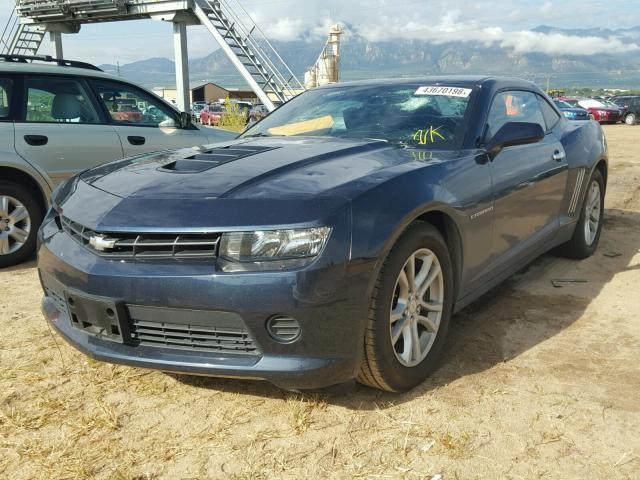 2G1FB1E38F9309803 - 2015 CHEVROLET CAMARO LS BLUE photo 2