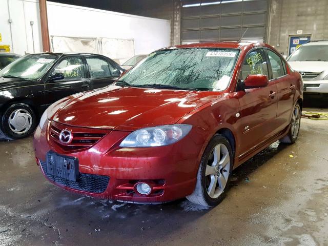 JM1BK323861493411 - 2006 MAZDA 3 S MAROON photo 2