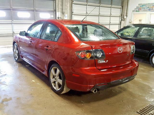 JM1BK323861493411 - 2006 MAZDA 3 S MAROON photo 3