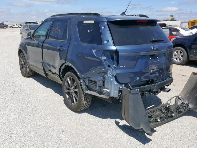 1FM5K8D87KGA88890 - 2019 FORD EXPLORER X BLUE photo 3