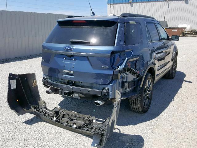 1FM5K8D87KGA88890 - 2019 FORD EXPLORER X BLUE photo 4