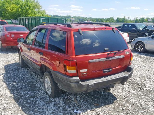 1J4GW48S02C198519 - 2002 JEEP GRAND CHER RED photo 3