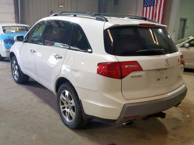 2HNYD28207H502564 - 2007 ACURA MDX WHITE photo 3