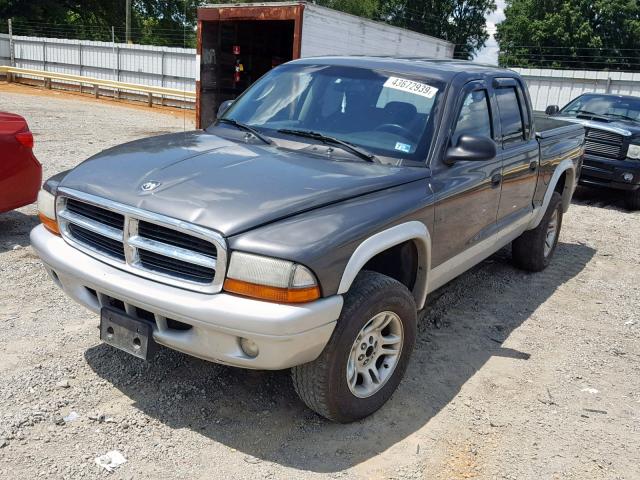 1D7HG48N54S611275 - 2004 DODGE DAKOTA QUA GRAY photo 2