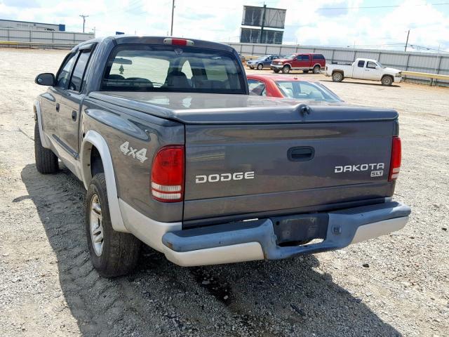 1D7HG48N54S611275 - 2004 DODGE DAKOTA QUA GRAY photo 3