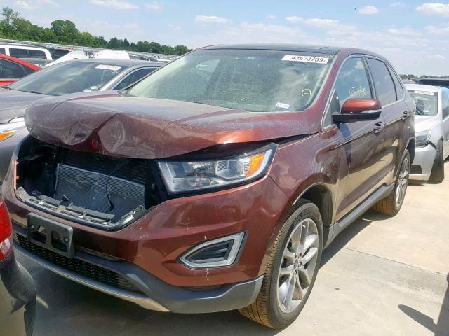 2FMTK3K84FBB07664 - 2015 FORD EDGE TITAN BROWN photo 2