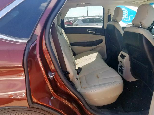 2FMTK3K84FBB07664 - 2015 FORD EDGE TITAN BROWN photo 6