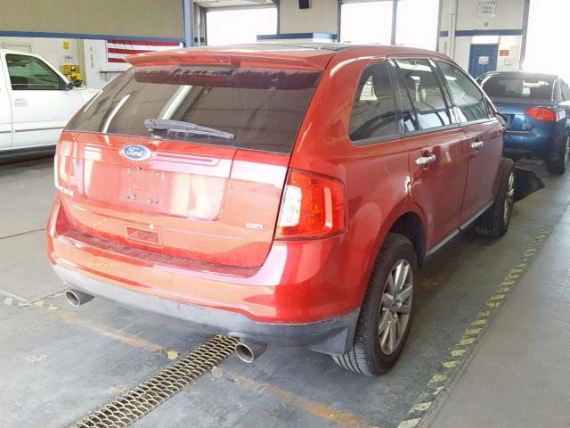 2FMDK3JC2BBB29988 - 2011 FORD EDGE SEL RED photo 4