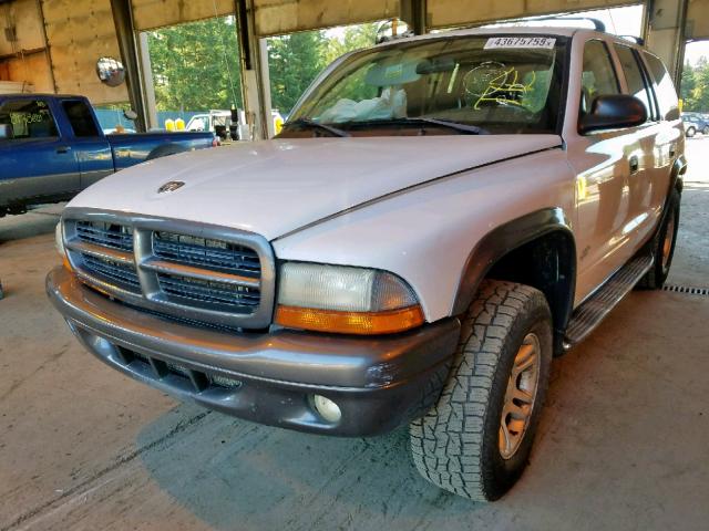 1B4HS38N42F171460 - 2002 DODGE DURANGO SP WHITE photo 2