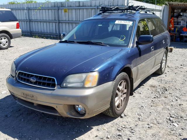 4S3BH675537655384 - 2003 SUBARU LEGACY OUT BLUE photo 2