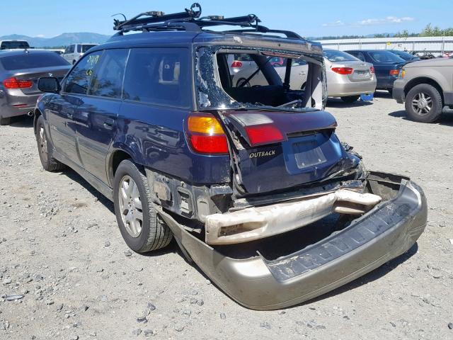 4S3BH675537655384 - 2003 SUBARU LEGACY OUT BLUE photo 3