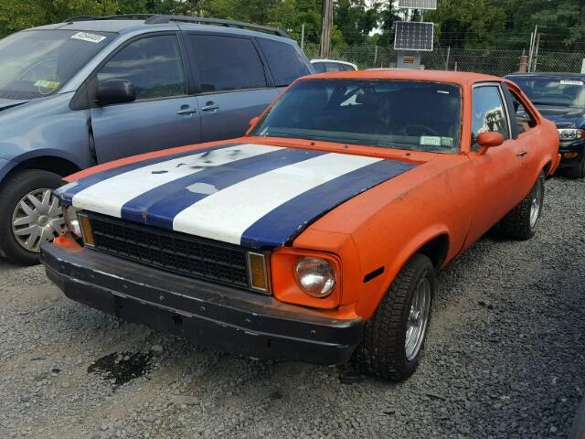 1X27D7T168039 - 1977 CHEVROLET NOVA ORANGE photo 2