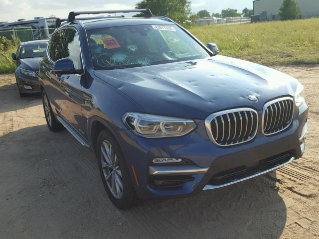 5UXTR9C54JLC78075 - 2018 BMW X3 XDRIVE3 BLUE photo 1