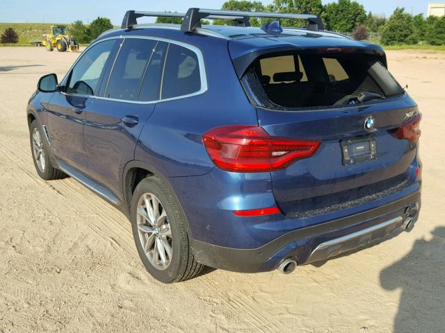 5UXTR9C54JLC78075 - 2018 BMW X3 XDRIVE3 BLUE photo 3