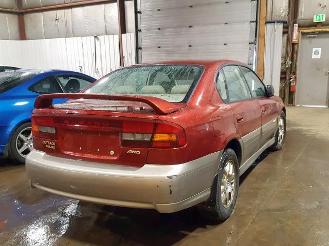 4S3BE896627216266 - 2002 SUBARU LEGACY OUT RED photo 4