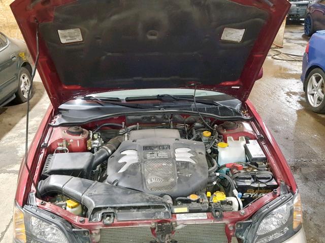 4S3BE896627216266 - 2002 SUBARU LEGACY OUT RED photo 7