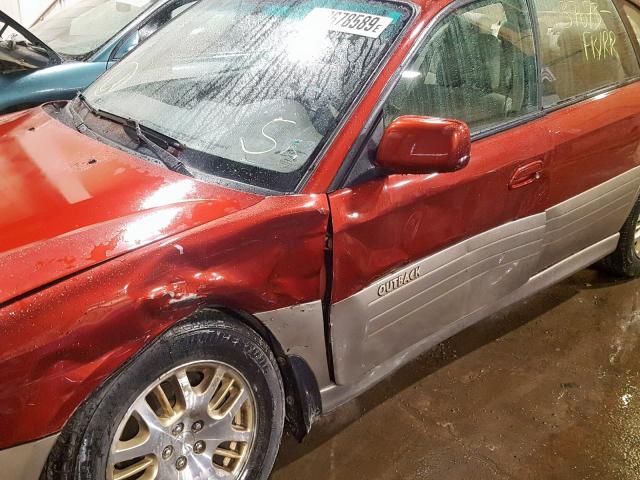 4S3BE896627216266 - 2002 SUBARU LEGACY OUT RED photo 9