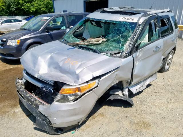 1FMHK7F89CGA48672 - 2012 FORD EXPLORER L SILVER photo 2