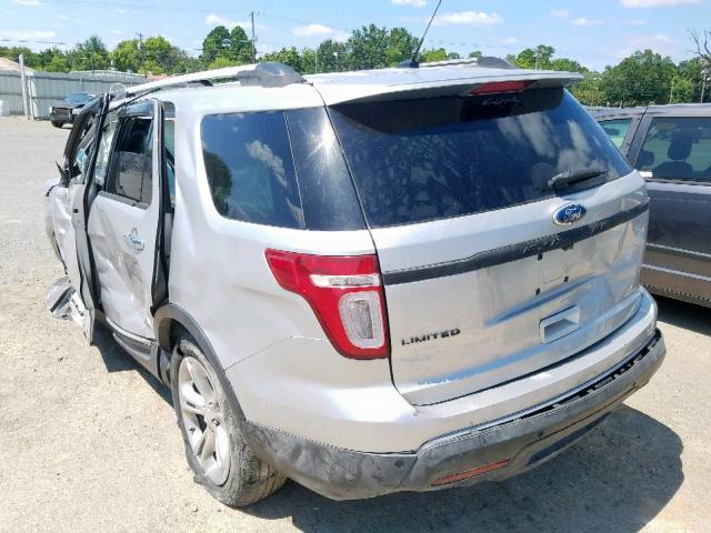 1FMHK7F89CGA48672 - 2012 FORD EXPLORER L SILVER photo 3