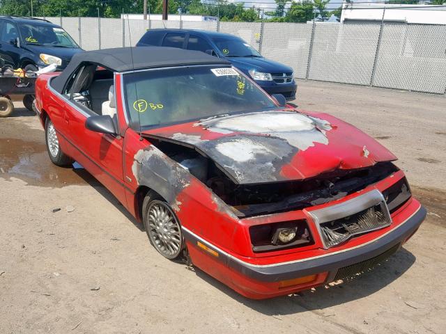 1C3XJ4537MG106954 - 1991 CHRYSLER LEBARON RED photo 1