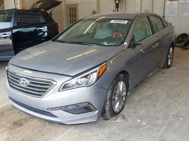 5NPE34AFXFH100223 - 2015 HYUNDAI SONATA SPO SILVER photo 2