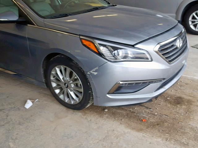 5NPE34AFXFH100223 - 2015 HYUNDAI SONATA SPO SILVER photo 9