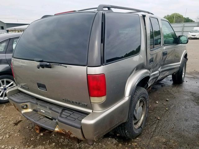 1GNDT13W912139507 - 2001 CHEVROLET BLAZER BEIGE photo 4