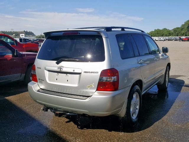 JTEEP21A650135796 - 2005 TOYOTA HIGHLANDER GRAY photo 4