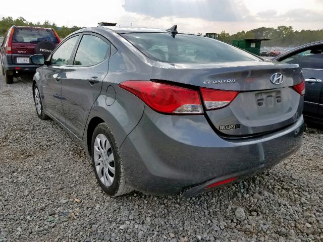 5NPDH4AEXCH138437 - 2012 HYUNDAI ELANTRA GL GRAY photo 3