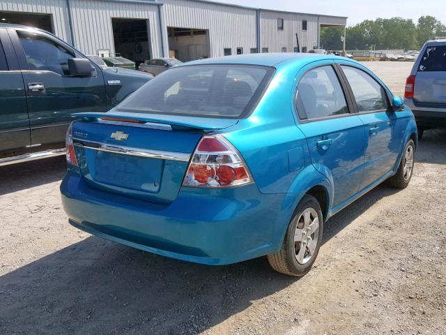 KL1TD56E49B641095 - 2009 CHEVROLET AVEO LS BLUE photo 4