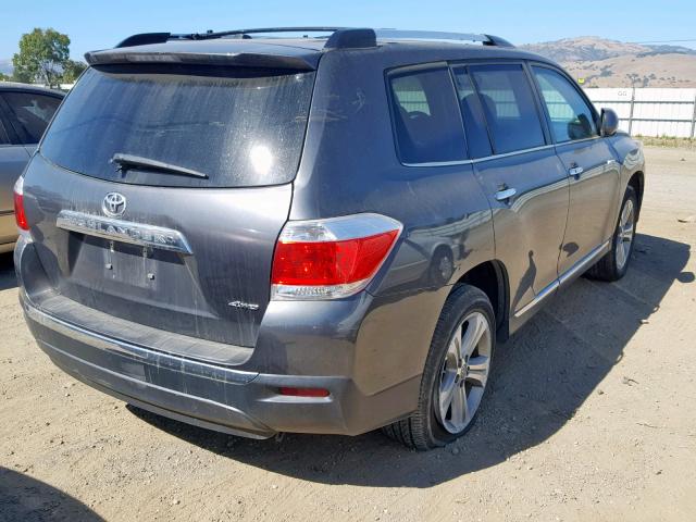 5TDDK3EH8DS214233 - 2013 TOYOTA HIGHLANDER GRAY photo 4