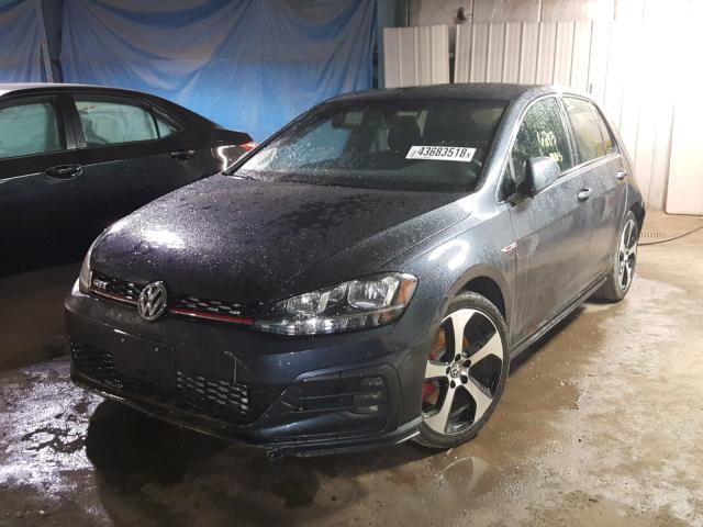 3VW547AU2JM254602 - 2018 VOLKSWAGEN GTI SPORT BLUE photo 2