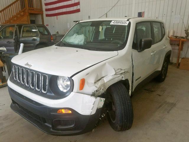 ZACCJAAT2GPC94501 - 2016 JEEP RENEGADE S WHITE photo 2