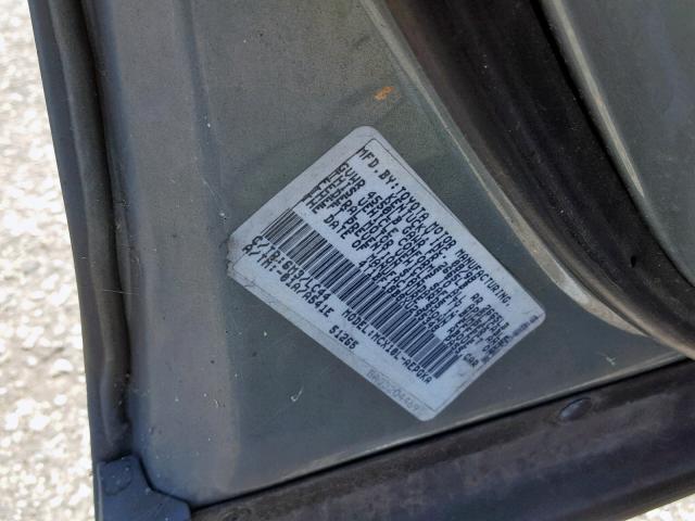 4T1BF18B8XU295348 - 1999 TOYOTA AVALON XL GRAY photo 10