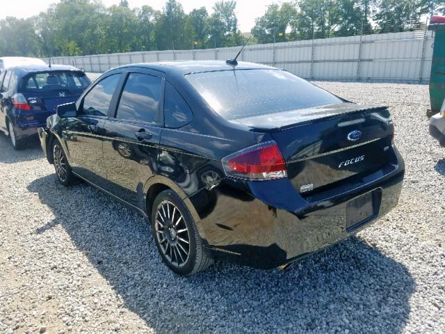 1FAHP3GN7AW257596 - 2010 FORD FOCUS SES BLACK photo 3