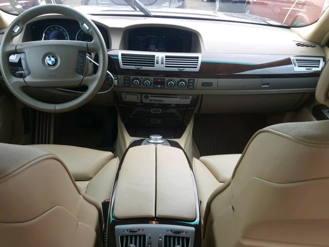 WBAHL83597DT09370 - 2007 BMW 750I MAROON photo 9