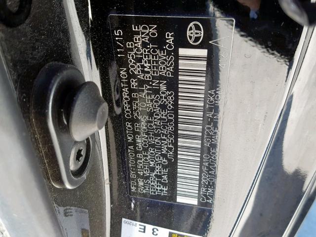 JTKJF5C78GJ019983 - 2016 TOYOTA SCION TC შავი ფოტო 10