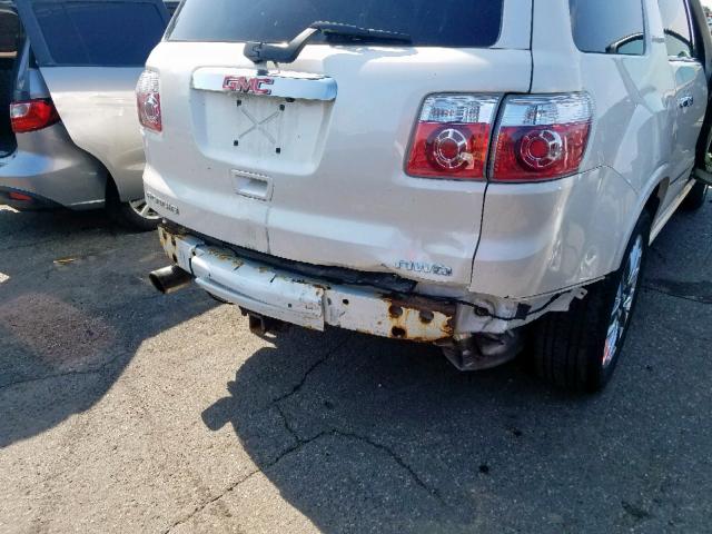 1GKKVTED9BJ336318 - 2011 GMC ACADIA DEN WHITE photo 9