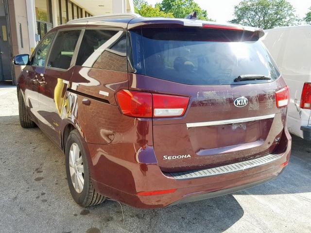 KNDMB5C19F6059759 - 2015 KIA SEDONA LX BURGUNDY photo 3