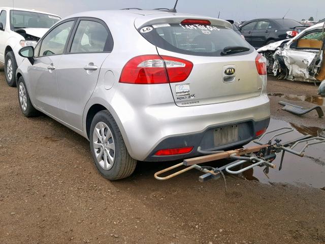 KNADM5A38E6359139 - 2014 KIA RIO LX SILVER photo 3