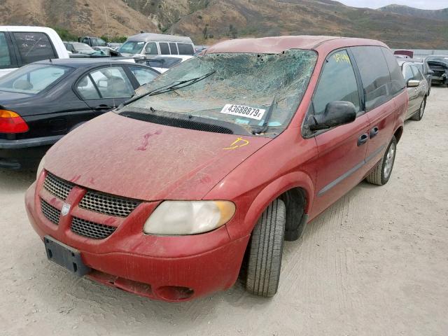 1D4GP25R43B245103 - 2003 DODGE CARAVAN SE RED photo 2