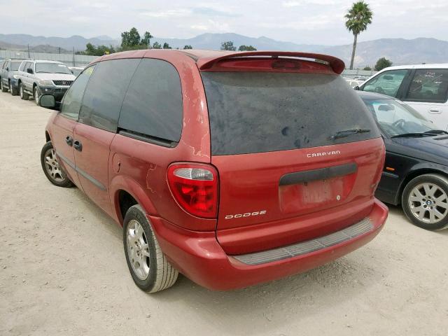 1D4GP25R43B245103 - 2003 DODGE CARAVAN SE RED photo 3