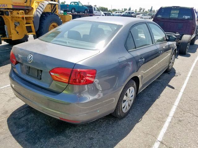 3VW2K7AJ5EM248510 - 2014 VOLKSWAGEN JETTA BASE GRAY photo 4