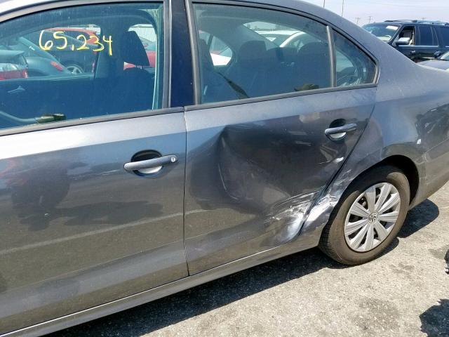 3VW2K7AJ5EM248510 - 2014 VOLKSWAGEN JETTA BASE GRAY photo 9