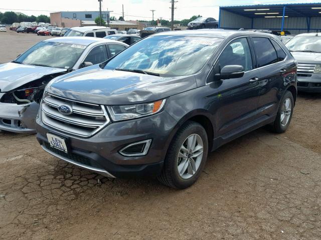 2FMTK4J96FBC25778 - 2015 FORD EDGE SEL GRAY photo 2