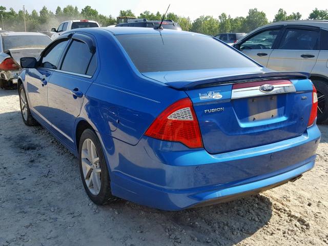 3FAHP0JA0CR429056 - 2012 FORD FUSION SEL BLUE photo 3