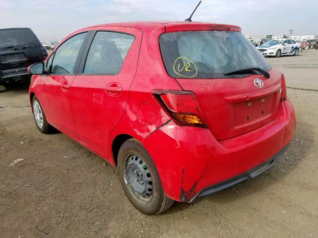 VNKKTUD32FA031191 - 2015 TOYOTA YARIS RED photo 3