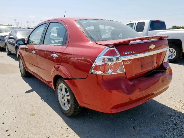 KL1TG5DE9BB160274 - 2011 CHEVROLET AVEO LT RED photo 3