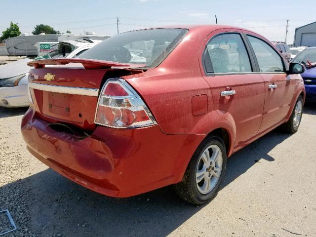 KL1TG5DE9BB160274 - 2011 CHEVROLET AVEO LT RED photo 4